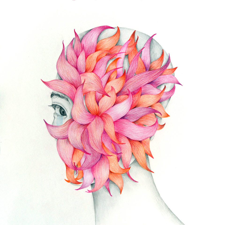 Face colorpencil on paper 30x30cm 2010 
