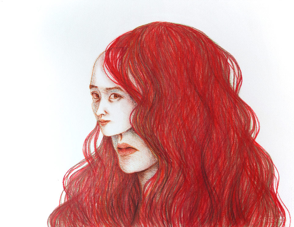 Face colorpencil on paper 76x58cm 2010 